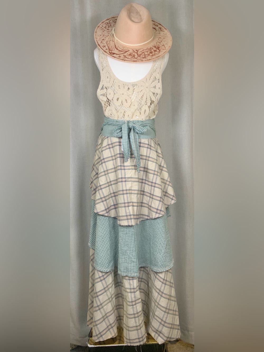 Free People High-Low Plaid Skirt | NEW |Boho Western | Size 6 | RARE $248 - Picture 3 of 6